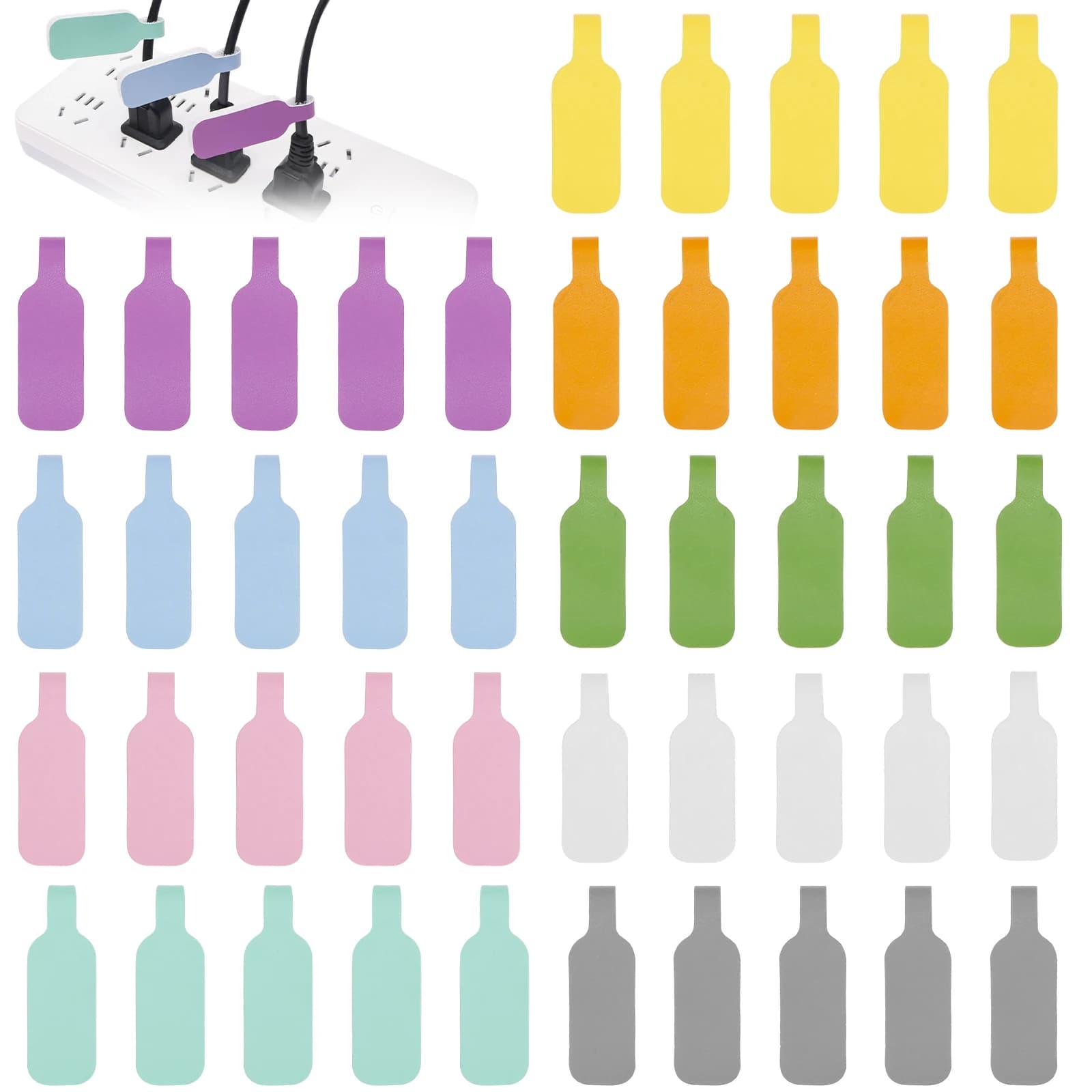 45 Pezzi Etichette Adesive Colorate per Cavi, Impermeabili, per Identificazione e Organizzazione di Cavi e Fili