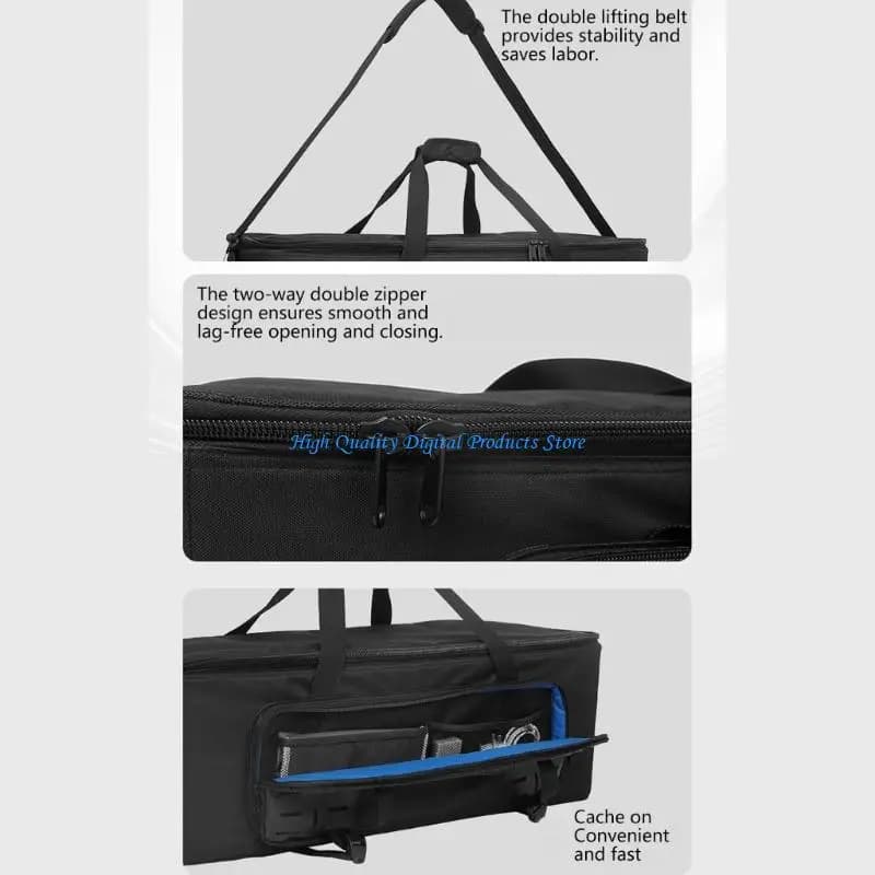 U2JE Borsa per treppiede a spalla ergonomica per registrazione sul campo eventi trasmessi, contiene luci, supporti per in
