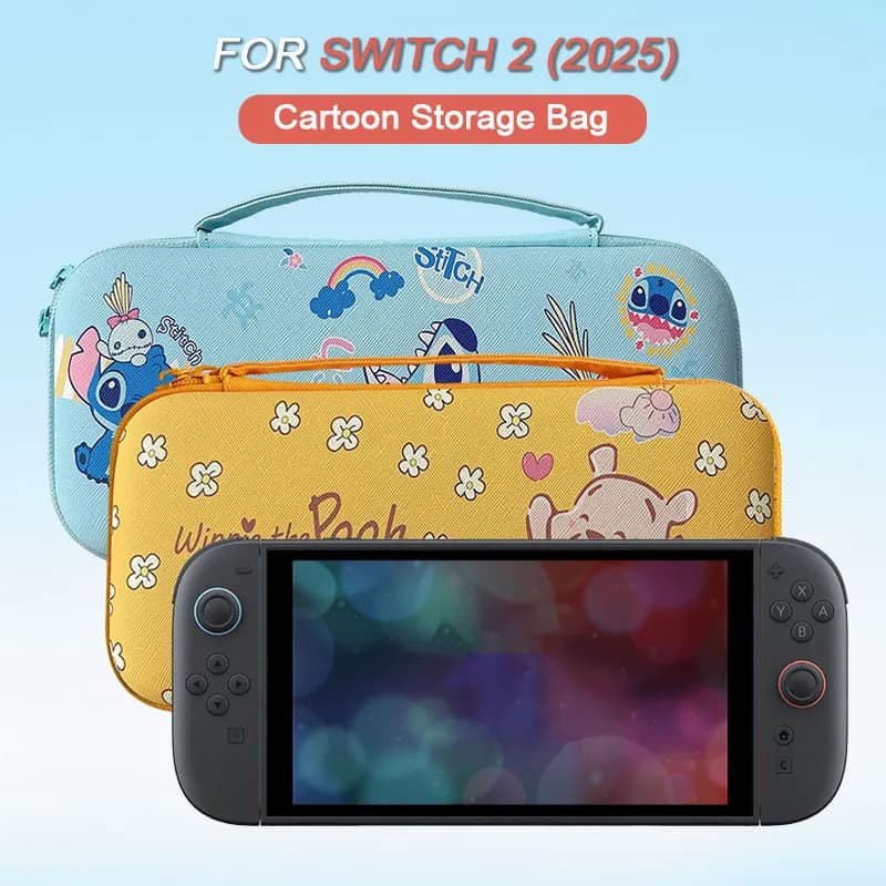 Borsa da trasporto per console di gioco Nintendo Switch 2 2025, custodia protettiva a forma di cartone animato, borsa a mano da viaggio, accessori