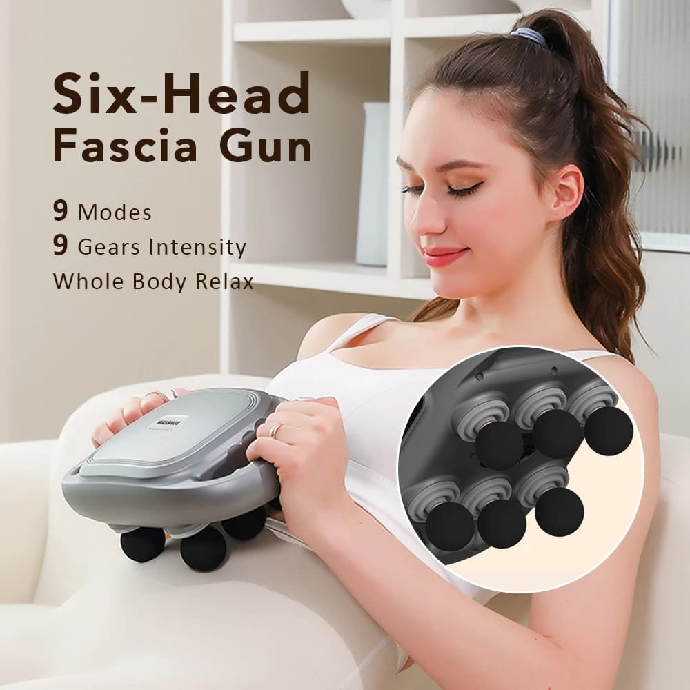 LED Light Massage Stripper 6 Heads Vibration 9 marches Full body Back Waist Neck Arm Gambe Massage deep relaxation high frequency