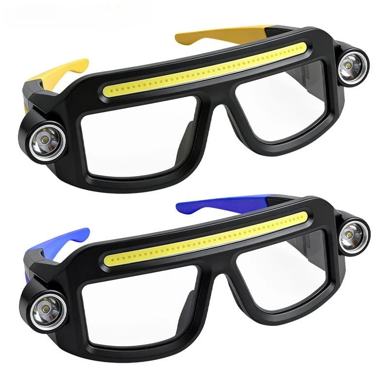 Rechargeable COB LED Glasses Headlight TYPE C Waterproof Lightweight Adjustable Angle Work Lamp for Car Maintenance Repair