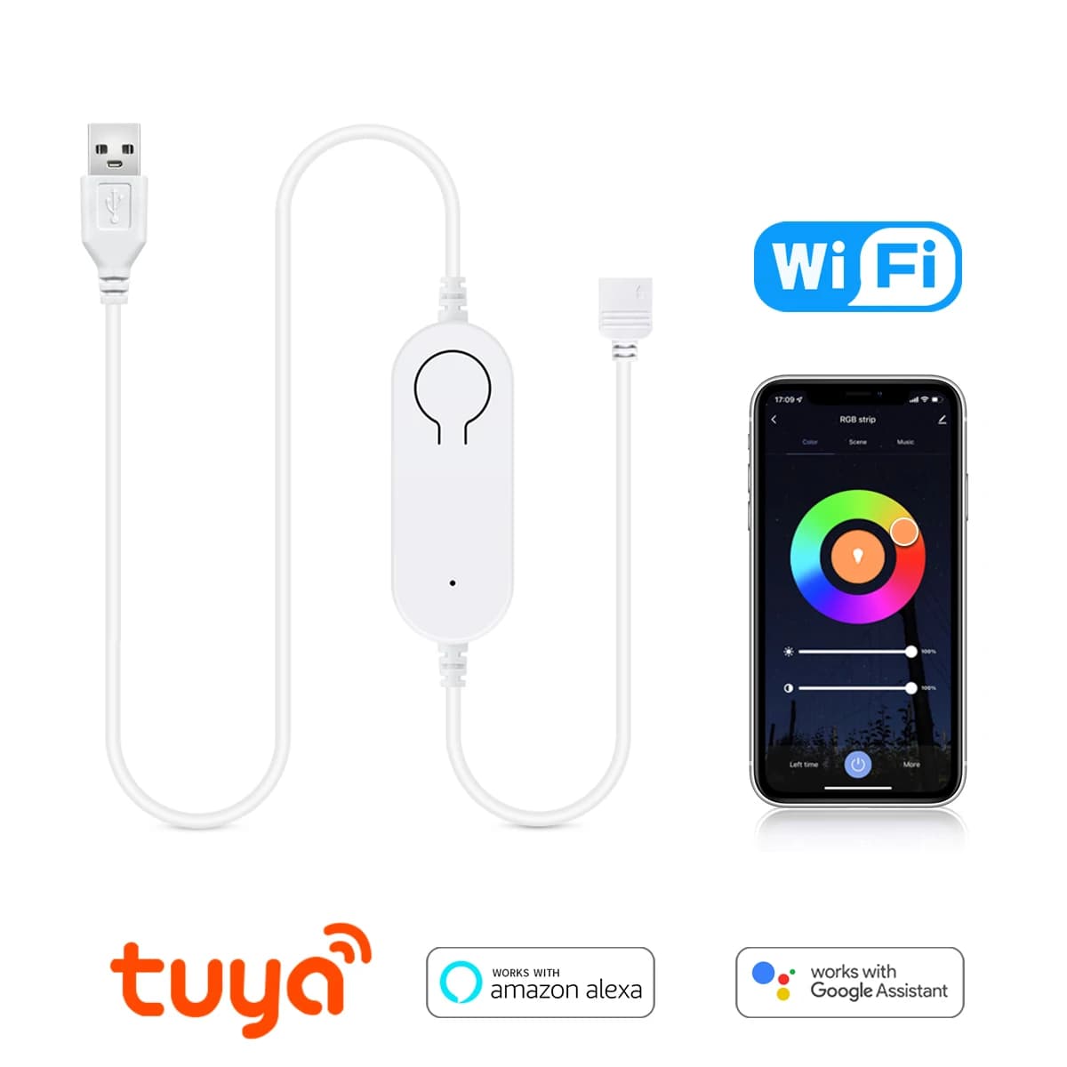 USB 5V TUYA Smart WiFi RGB Controller per strisce LED WIFI LED Strip Dimmer 4pin Smartlife APP 5050SMD 2835SMD Funziona con Alexa Google