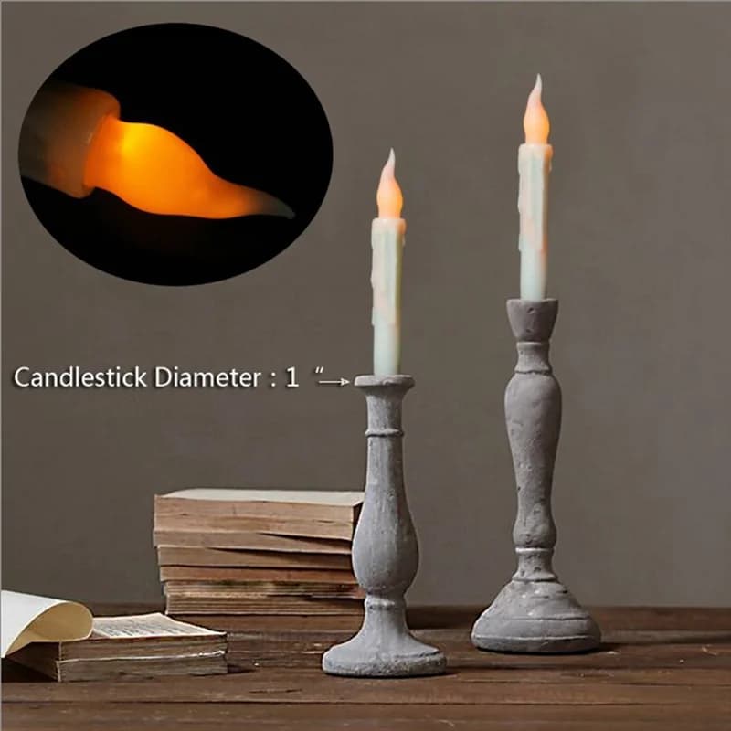 ABKJ-Halloween Candles With Remote Control LED Flameless Candles For Supplies Birthday Family Decoration