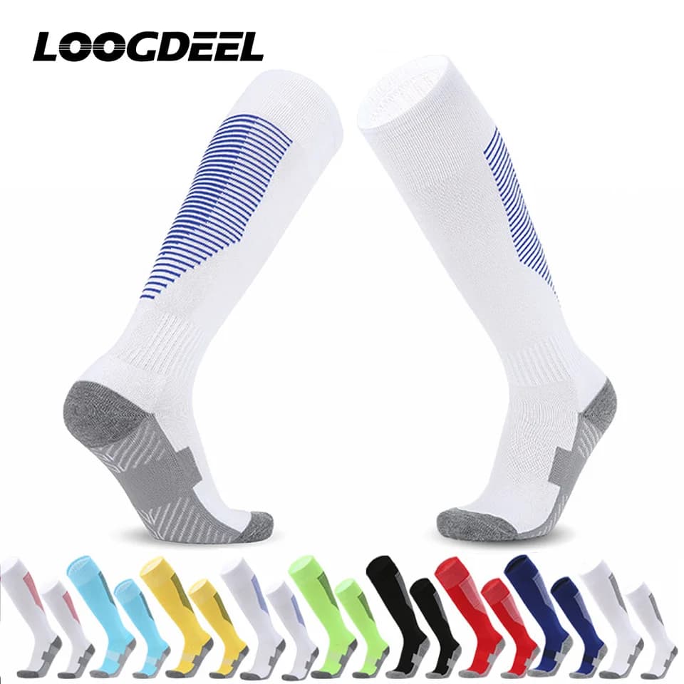 Loogdeel 1 paio 26-45 calcio baseball adulti bambini calzini calcio calzini sportivi lungo ginocchio cotone spandex bambini calze legging