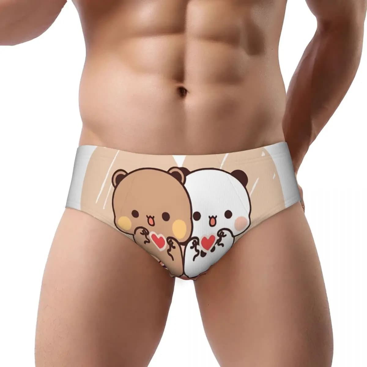 Uomini personalizzati Panda e Brownie Uomo Breve Mutandine Maschili Stretch True Love BuBu DuDu Coppia Mutande Intimo