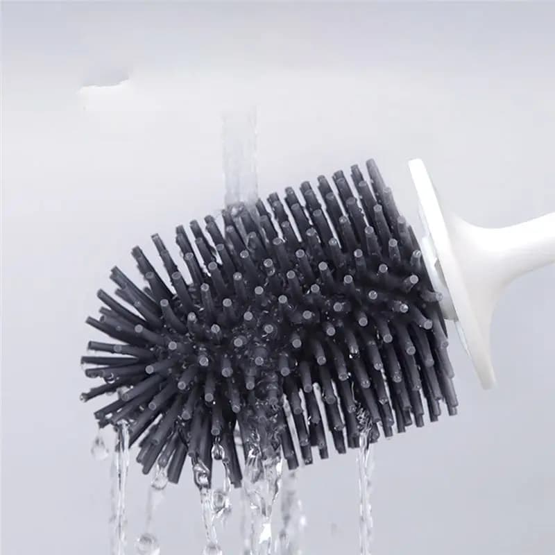 T70C! Spazzola per WC con testina morbida, senza angoli morti, per la pulizia del pavimento domestico, accessori per WC (Bianco)