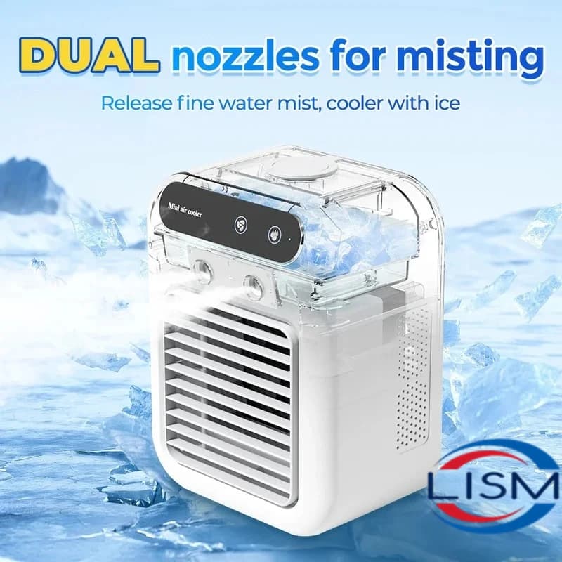 Piccolo ventilatore portatile con funzione di raffreddamento, mini umidificatore per casa e ufficio