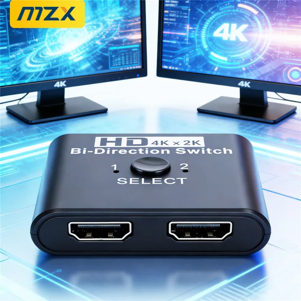 MZX Switch Video HDMI 2.0 Bidirezionale 4K 60Hz 1x2 2x1, Selettore Splitter Convertitore per Computer PC Laptop