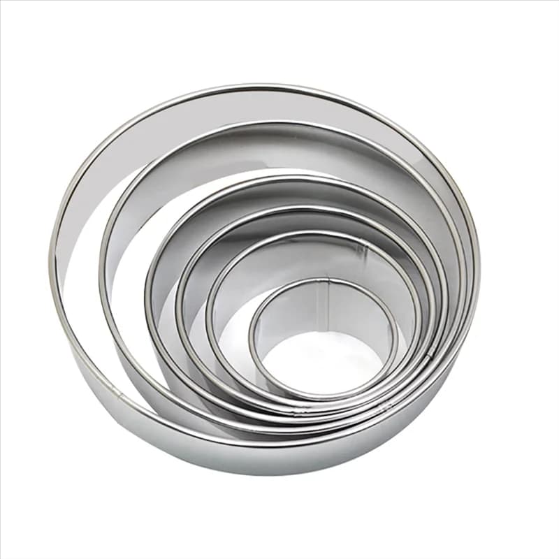 ABWR-Round Cookie Cutter Set,6 Stainless Steel Biscuit Cutters Bakings Tools For Pastry, Donuts, Fondant