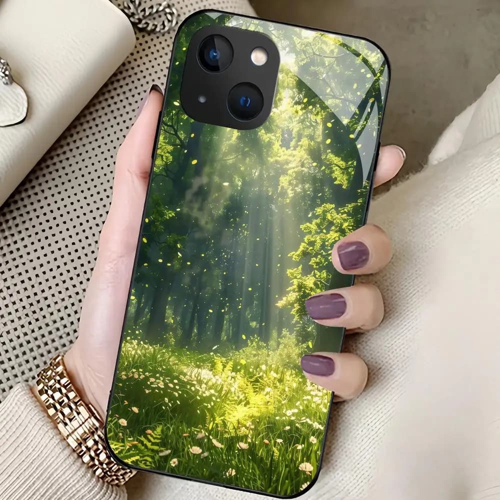 Forest Phone Case For iPhone 17 16 15 14 13 12 11 Pro Max Air Plus Mini Glass Case