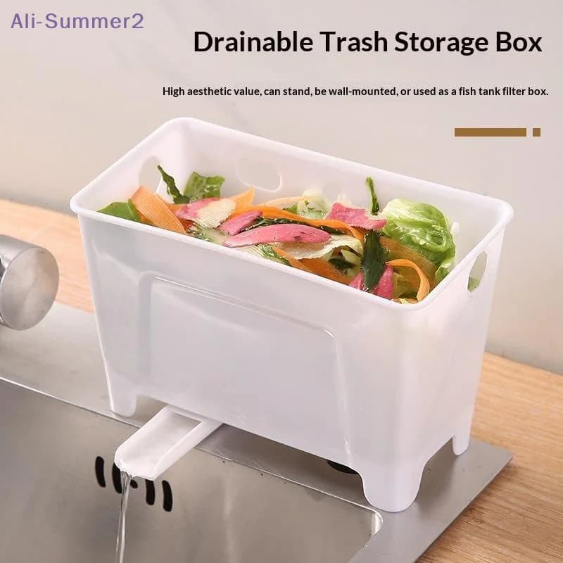 {Summer2} Pattumiera da tavolo Mini scatola portaoggetti per rifiuti da cucina domestica Cestino di scarico per lavello Separazione asciutta e bagnata Filtrazione magica