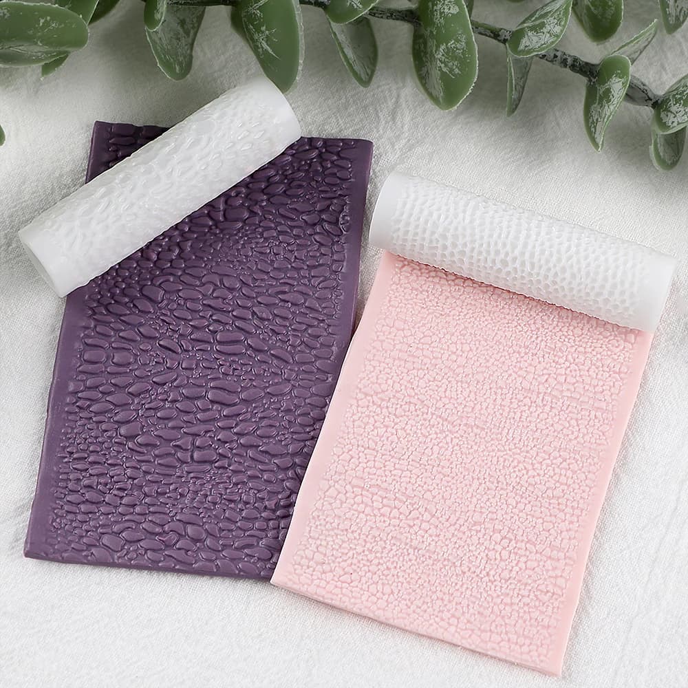 Kit Rullo per Texture in Argilla - 4 Stili di Strumenti per Goffratura in Argilla Polimerica per Creazione di Orecchini Fai-da-Te, Accessori per Artigianato