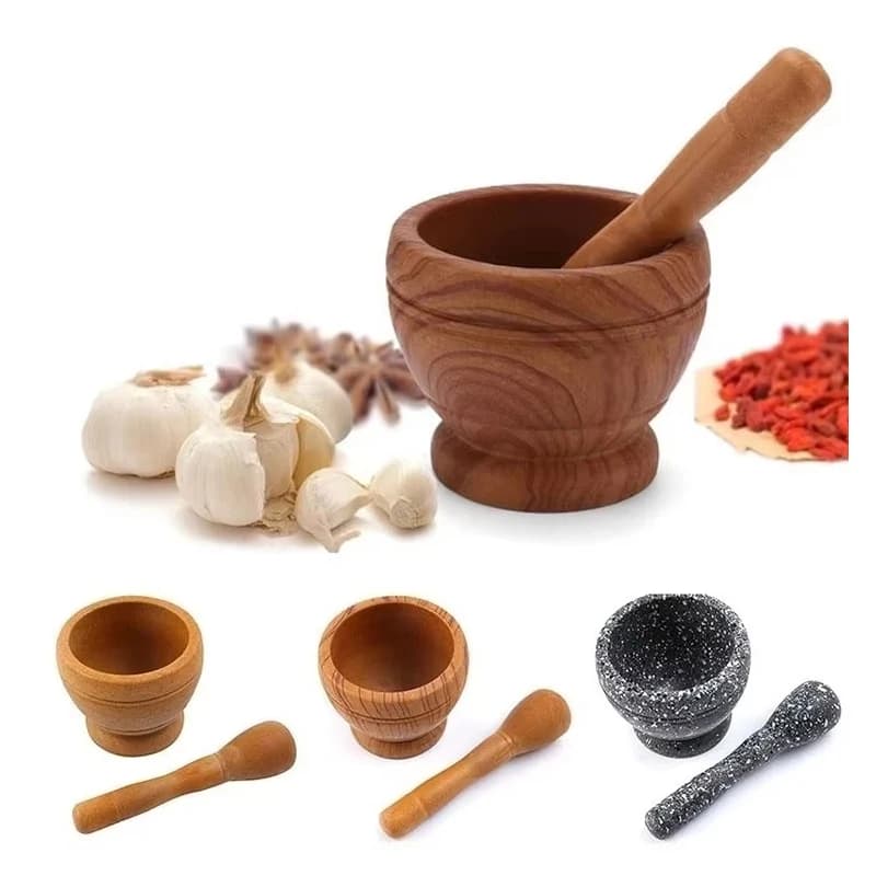 PP Mortaio Pestello Set Manuale Aglio Pounder Erba Spezie Miscelazione Rettifica Frantoio Ciotola Martellante Medicina Barattolo Cucina Pestello Smerigliatrice