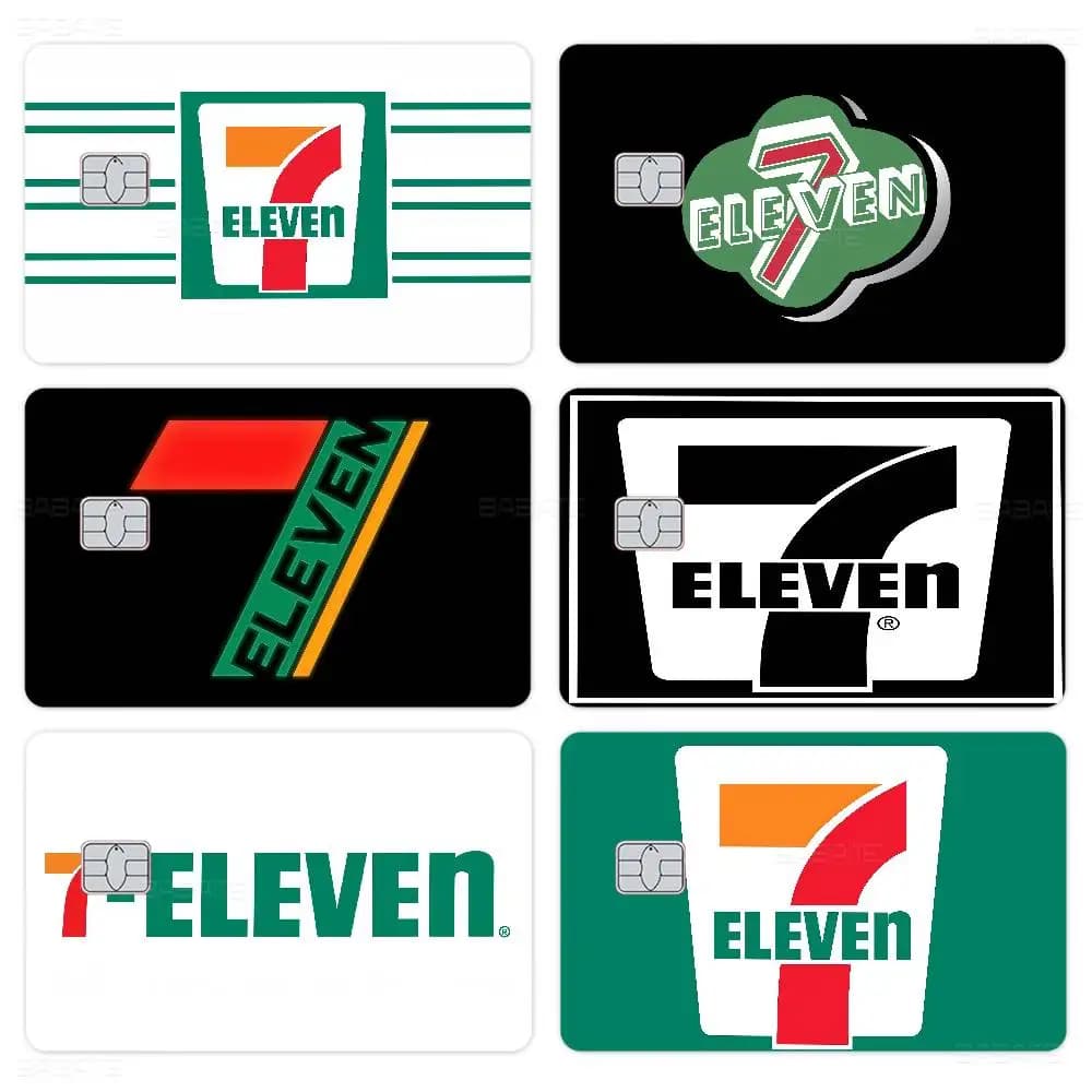 7-E-ELEVENS Adesivi per Carte di Credito con Cartoni Animati, per Carte Bancarie e Tessere di Trasporto, Impermeabili, Regalo per Donne