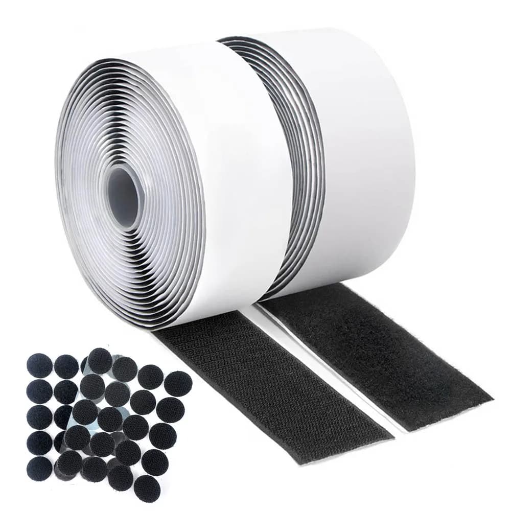 25M Nastro autoadesivo riutilizzabile con chiusura a strappo Strisce adesive in nylon magico con colla per accessori artigianali fai-da-te 1/5M