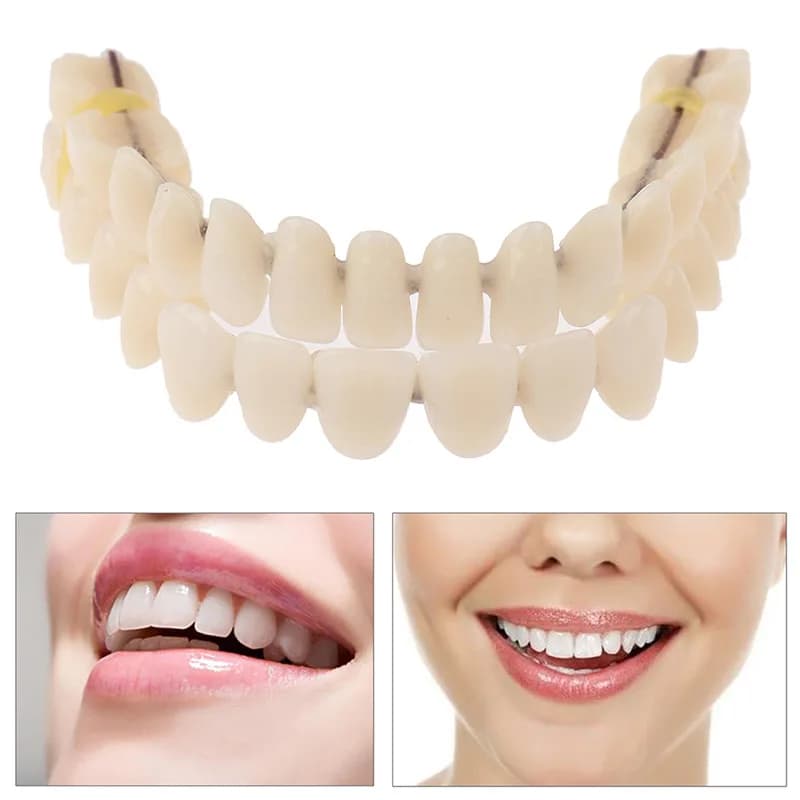 5 pairs of dental resin fake teeth whitening teeth upper temporary fake tooth lower removable dental veneers