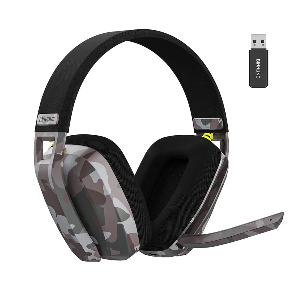 BINNUNE BW06 2.4GHz Wireless Gaming Headset with Mic for PS5 PS4 PC Mac Playstation Bluetooth Gaming Headset with Microphone