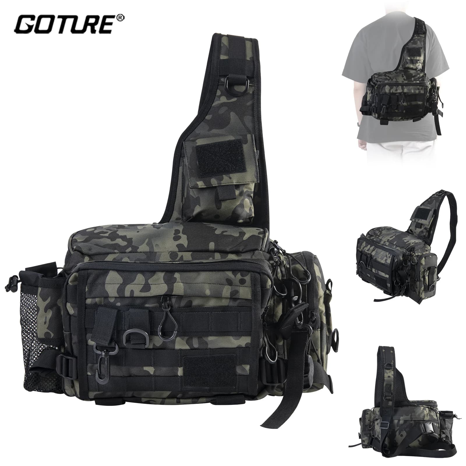 Goture Men's fishing gear bag Waterproof single shoulder bag Fish bait bag Fishing box to store tools