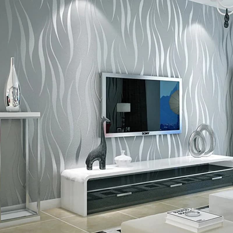 Modern Grey Stripes 3D Abstract Geometric Wallpaper Roll For Room Bedroom Living room Home Decor Embossed Wall Paper