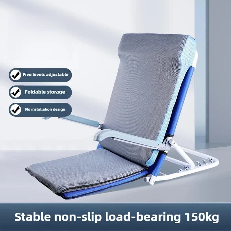 Sedia con schienale letto regolabile, poltrona reclinabile senza gambe per anziani/giochi/dormitorio, divano pigro portatile con struttura di supporto ergonomica e cuscino