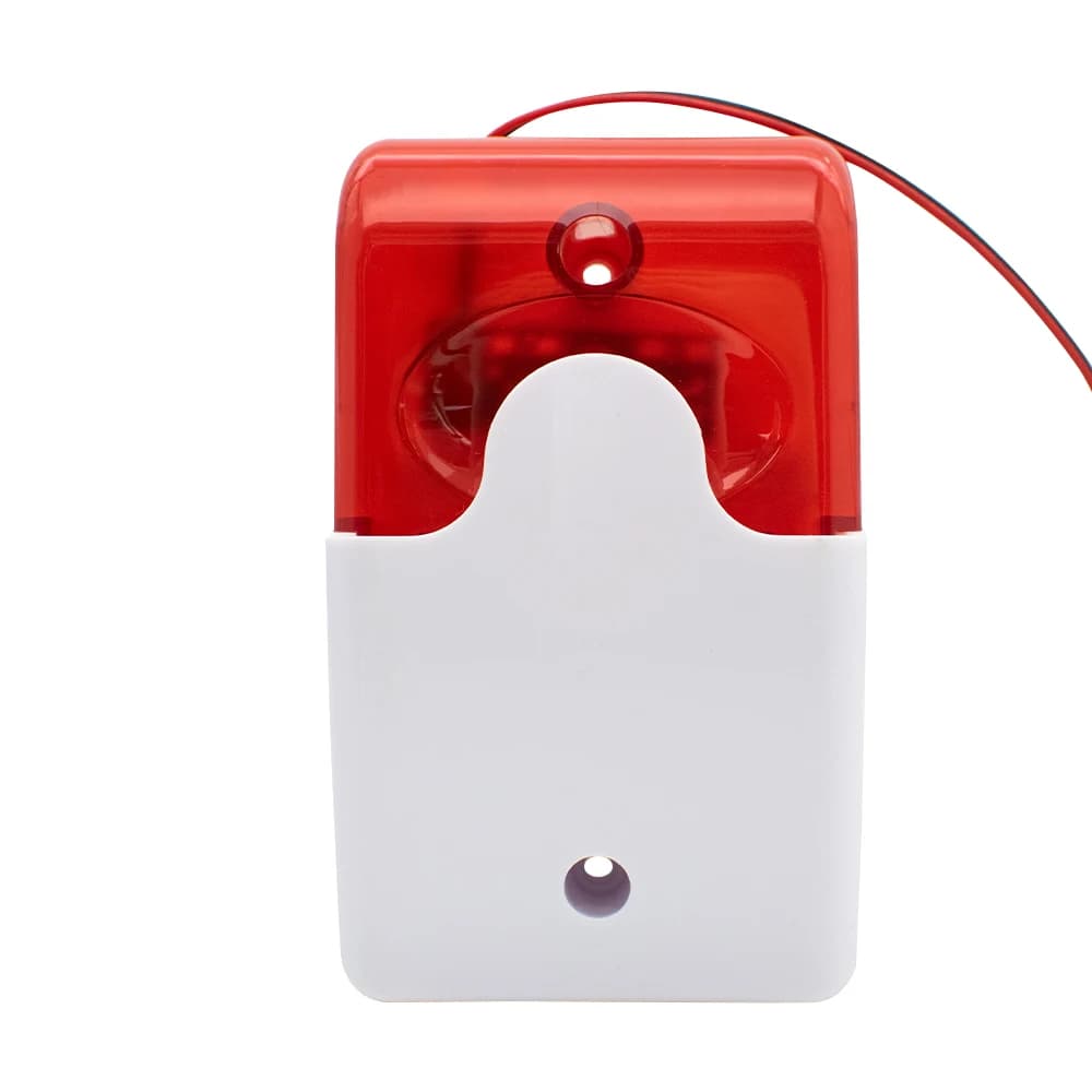 Sirena stroboscopica cablata durevole 12/24V allarme sonoro 120 DB luce lampeggiante sirena stroboscopica per cancello della porta del Garage GSM sicurezza domestica Wireless