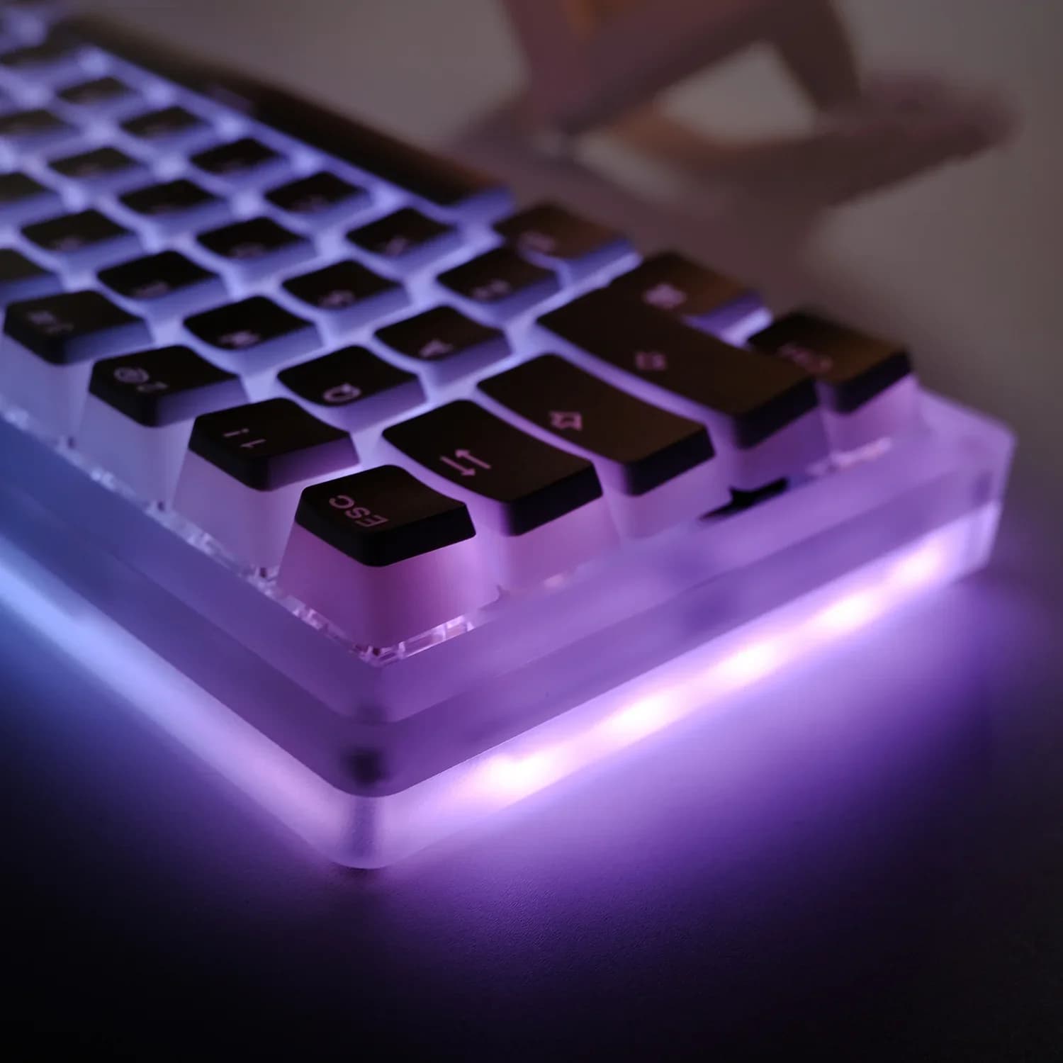 129 Pudding Keycaps keys, OEM profile, PBT Double Shot, for mechanical keyboard with MX switch, ISO layout, RGB backlight.