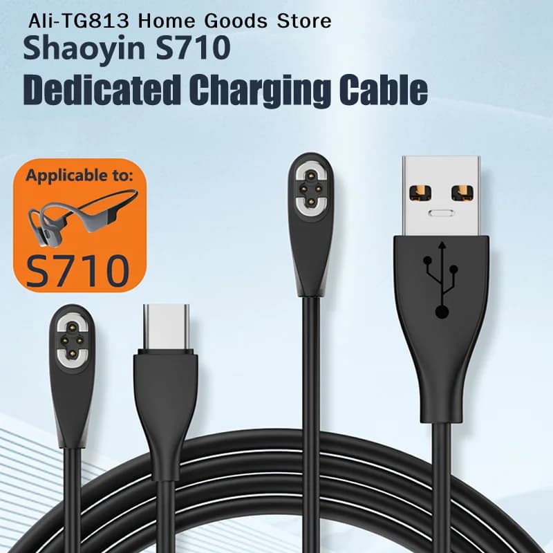 Type C/USB Charger Cable For Shokz OpenSwim Pro S710 Bone Conduction Headphone Magnetic Fast Charging Cable For Shokz S710