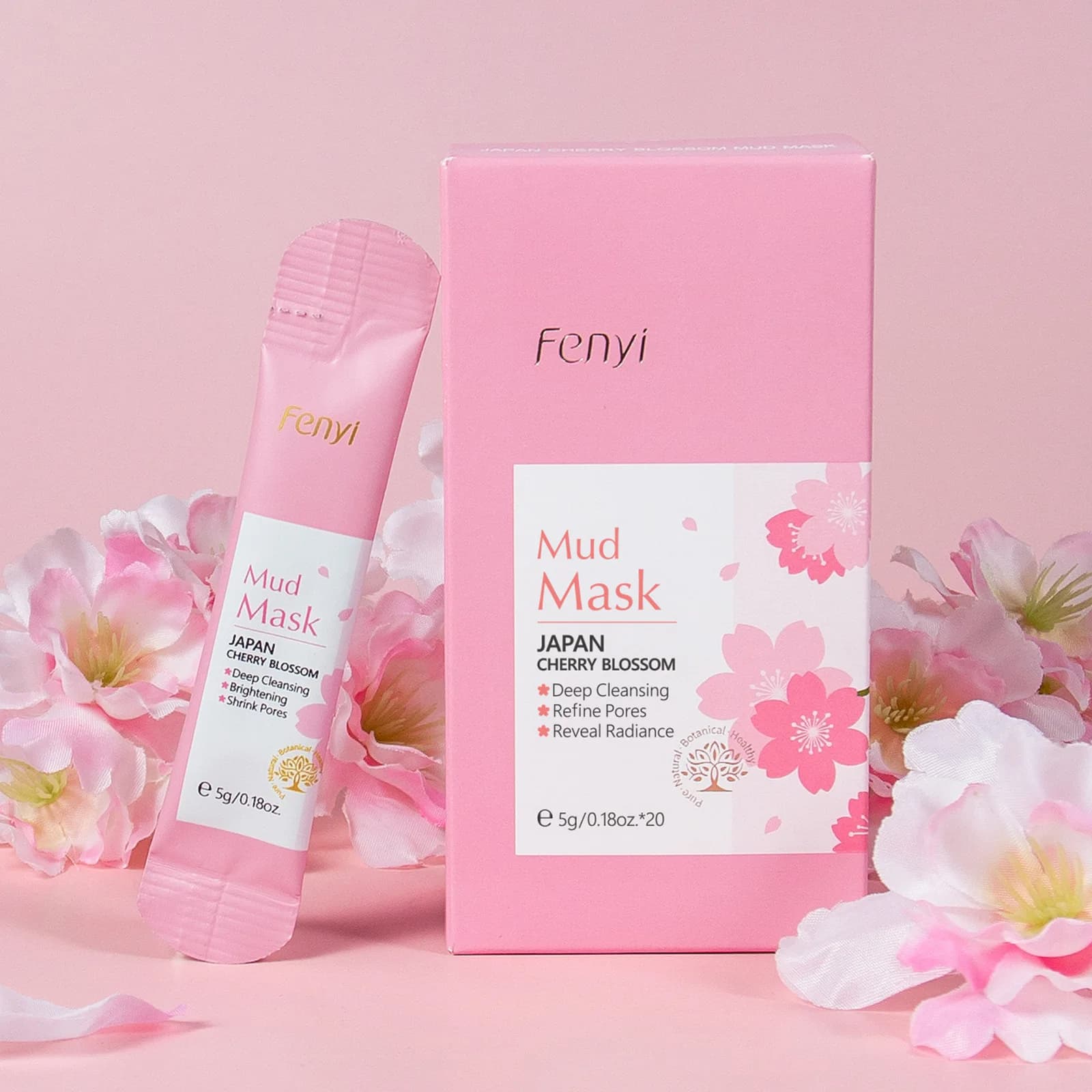 Fenyi 20pz Face Mask Sakura Hydrating, Fabric Mask for Sleeping, Repairing and Nutrition, Night Mask for Skin Care