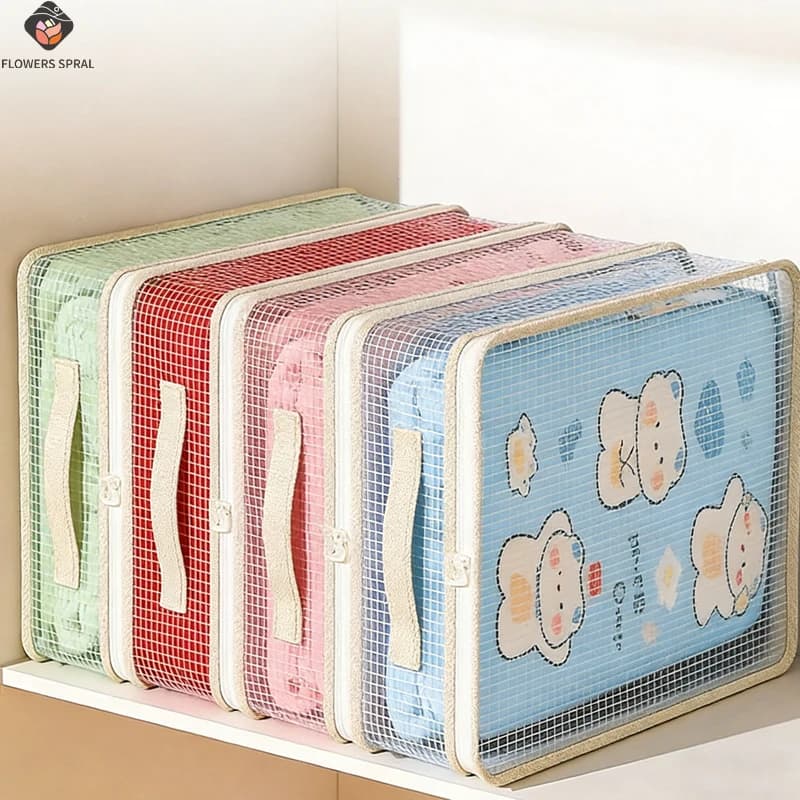 1 Pezzo Borsa Trasparente per la Conservazione della Biancheria da Letto, Borsa per Set di Lenzuola a Quattro Pezzi, Borsa per Armadio e Cassetti della Camera da Letto