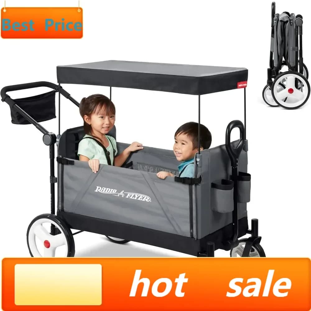 Carrozzina per Bambini in Offerta, Carrello Utilitario per Neonati, Passeggino con Ruote, Radio Flyer City Luxe Stroll 'N Wagon, Adatto per Bambini
