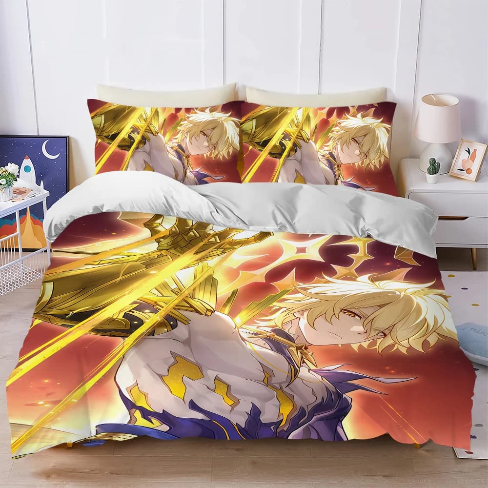 Honkai Star Rail Cover Set with New Characters, Soft and Washable, 3 Pieces, Summer, Student Friendly, Sleeping, Home, Children's Bed Linen