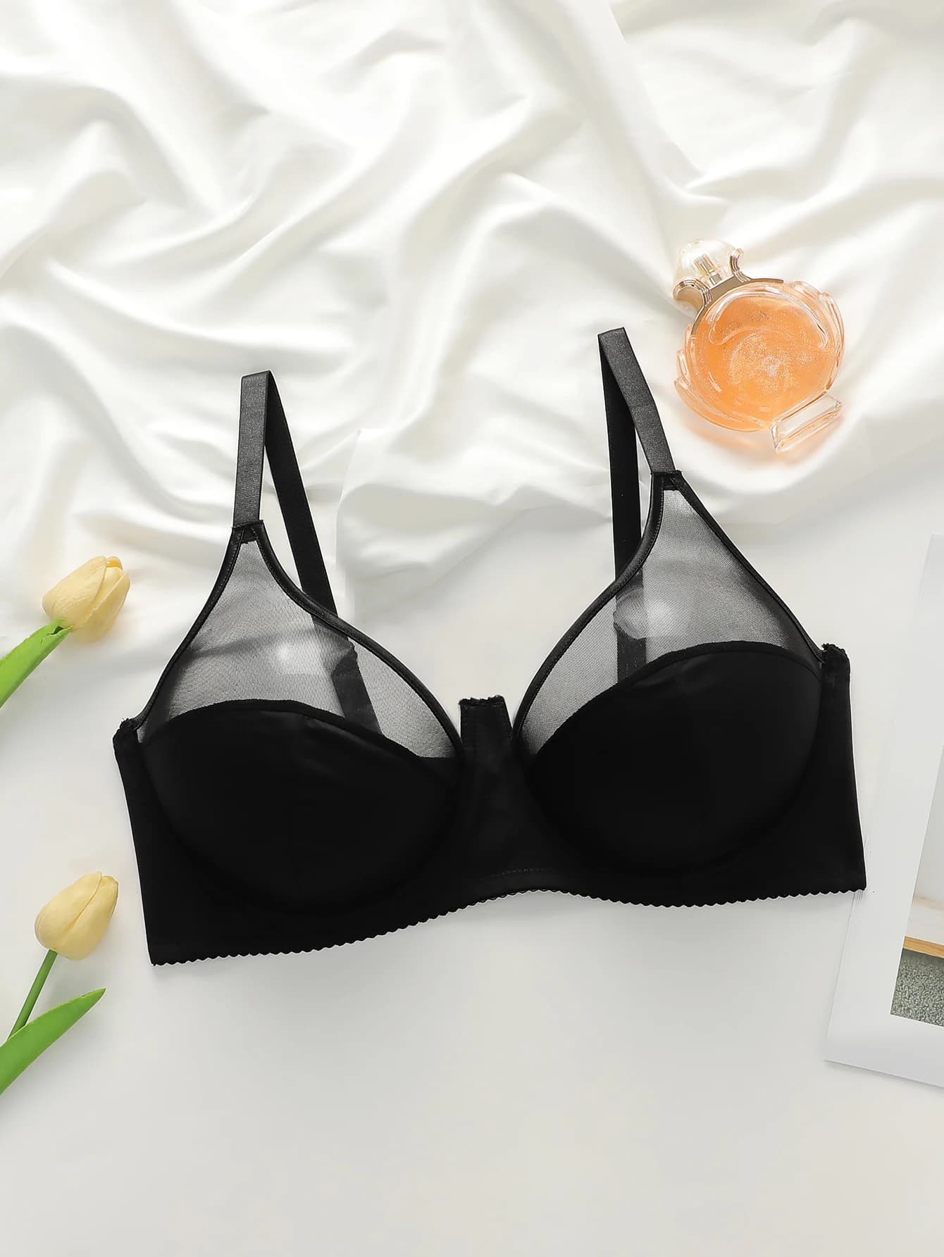 Women's Sexy Lace plus Size Bra with Steel Ring Gathered Push up Easy Wash Quick Dry Adjustable Straps Underwear A2367