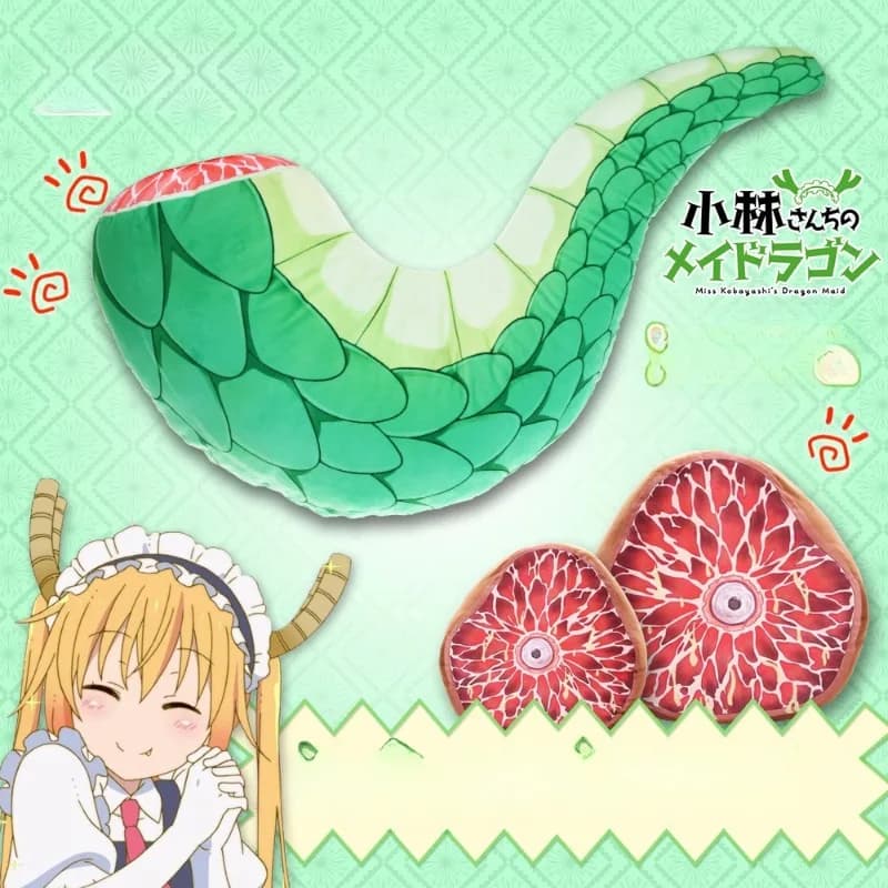 Tohru Coda Farcito Bambola Anime Drago di Miss Kobayashi Cameriera Divertente Cosplay Prop Peluche Corpo Cuscino Decorativo Cuscino Posteriore Decor