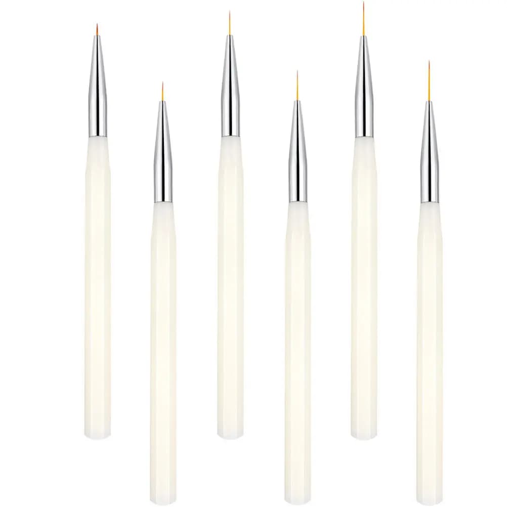 6Pcs Professional Nail Art Liner Brush Pens Thin Precision Tips for Nail Painting Manicure Design Decor Gel Polish Application
