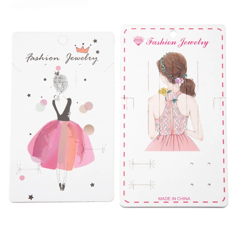 20 pz 8.7x14.5 cm Ragazze Orecchini Collana Display Carte Set di Gioielli Etichette di Imballaggio per Gioielli FAI DA TE Titolare Cartellini Dei Prezzi Al Dettaglio