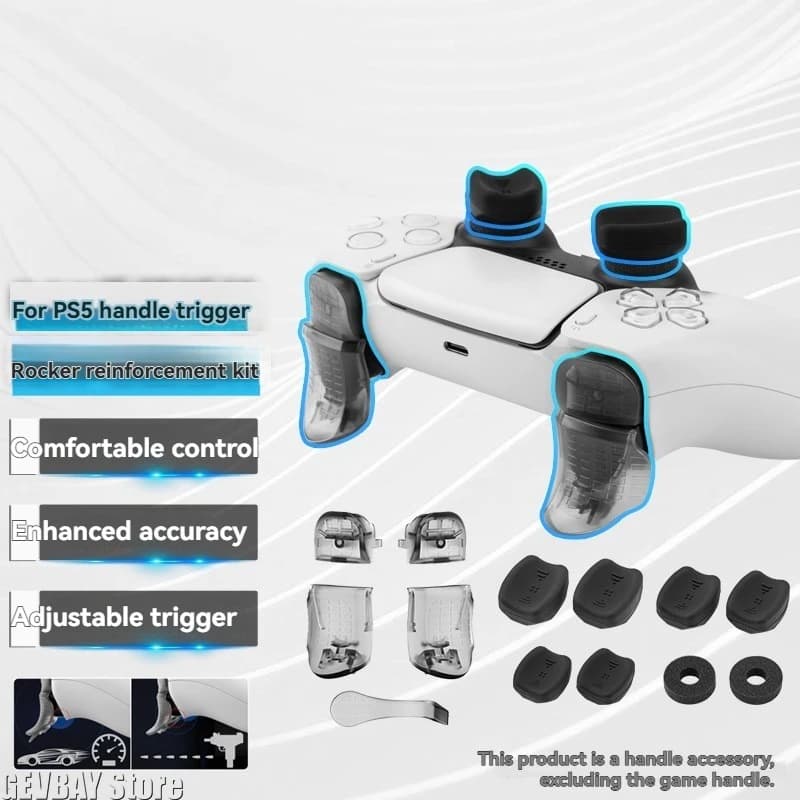 Per controller PS5 Kit di precisione FPS Set di potenziatori Pulsanti di estensione trigger e coperture per impugnatura per pollice Regolatori per il miglioramento del gioco