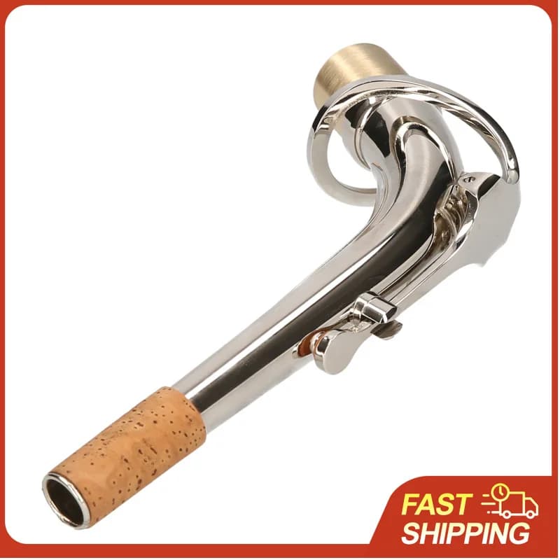 Alto Saxophone Neck Replacement Brass Gold Silver Plated Cork Included Superior Resonance Tuning for Sax Upgrade