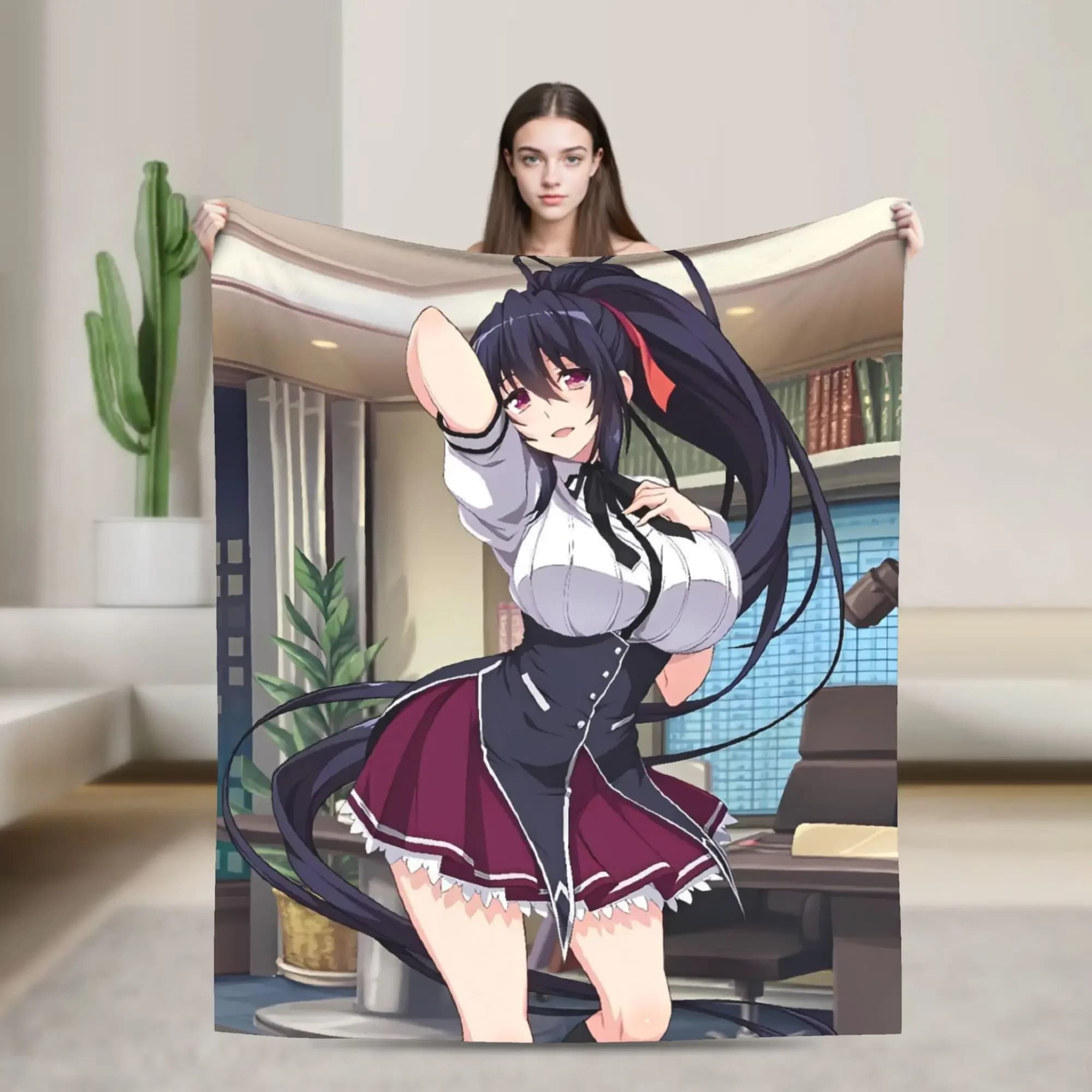 Coperta in flanella High School DxD, morbida e calda, per studenti, decorazione estetica per camera da letto, copridivano, copriletto invernale per la casa
