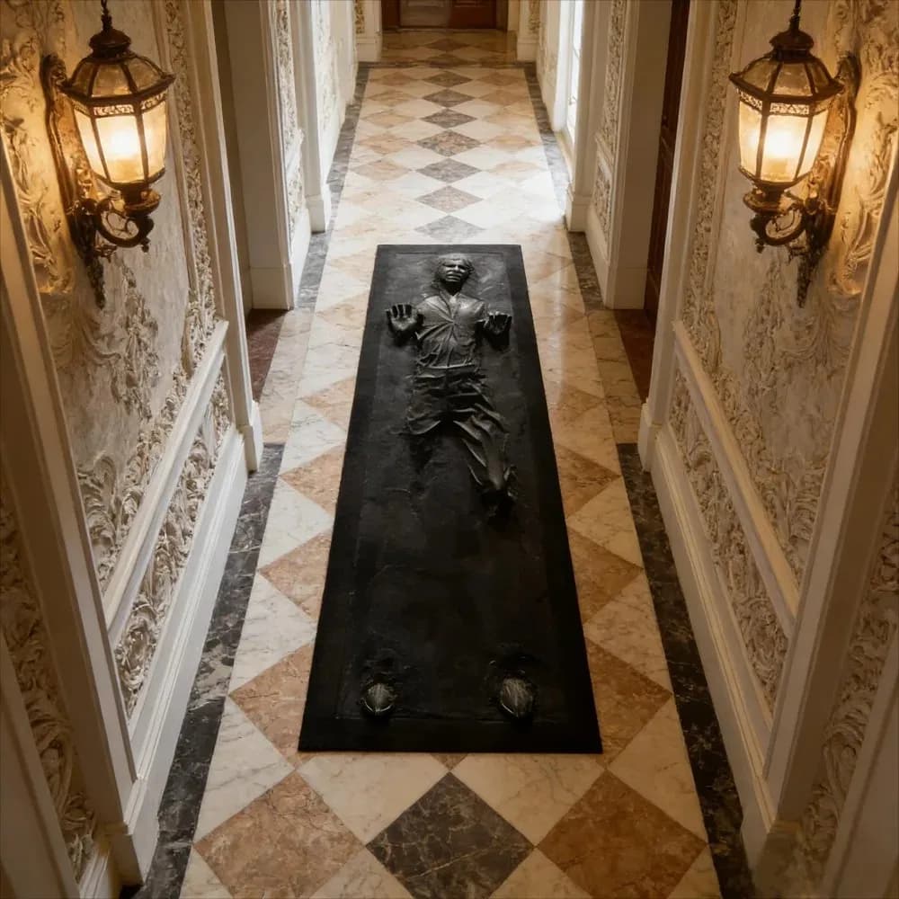 VIKAMA Non-slip Han Solo Carbonite Runner Rug for Living Room Hallway Home Decor