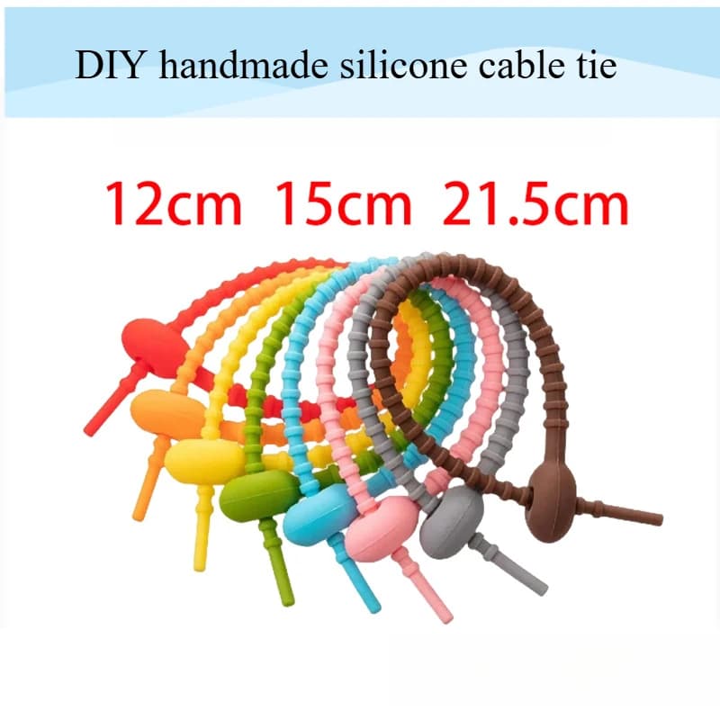 Fascetta per cavi in silicone fatta a mano fai-da-te transfrontaliera accessori per gioielli portachiavi per bambola cordino avvolgitore per cavo dati