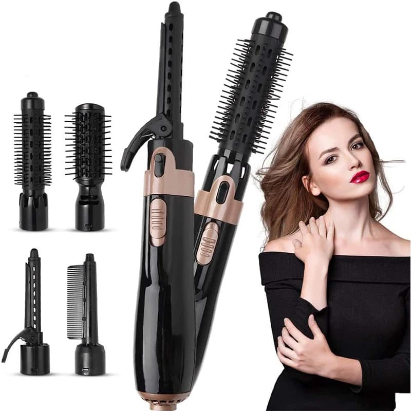 Multiple Function Hot Air Hair Blow Dryer Brushes Set Curler Comb Interchangeable Brush Head Automatic Hair Curler Hot Air Brush
