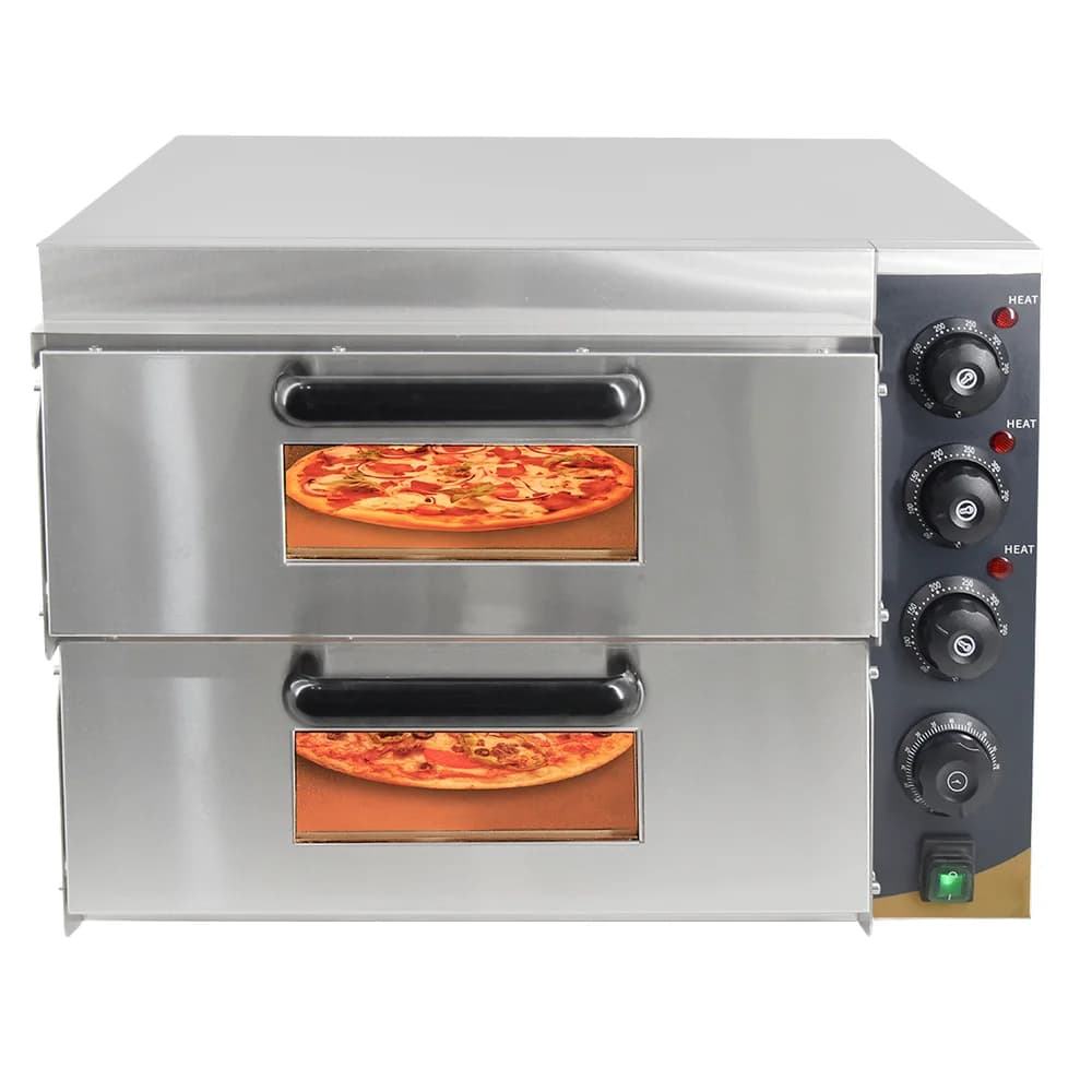 Forno per Pizza Professionale Elettrico a Doppio Livello per Uso Commerciale (Include Pietra Refrattaria)