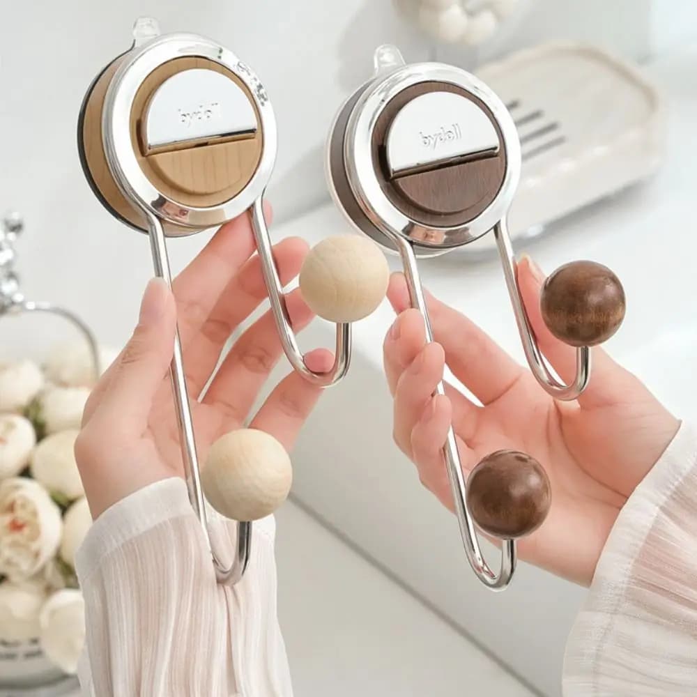 Ganci a ventosa rimovibili per uso domestico Doppi ganci Ganci per doccia sottovuoto Organizzatore di stoccaggio Appendiabiti da parete Cucina Bagno