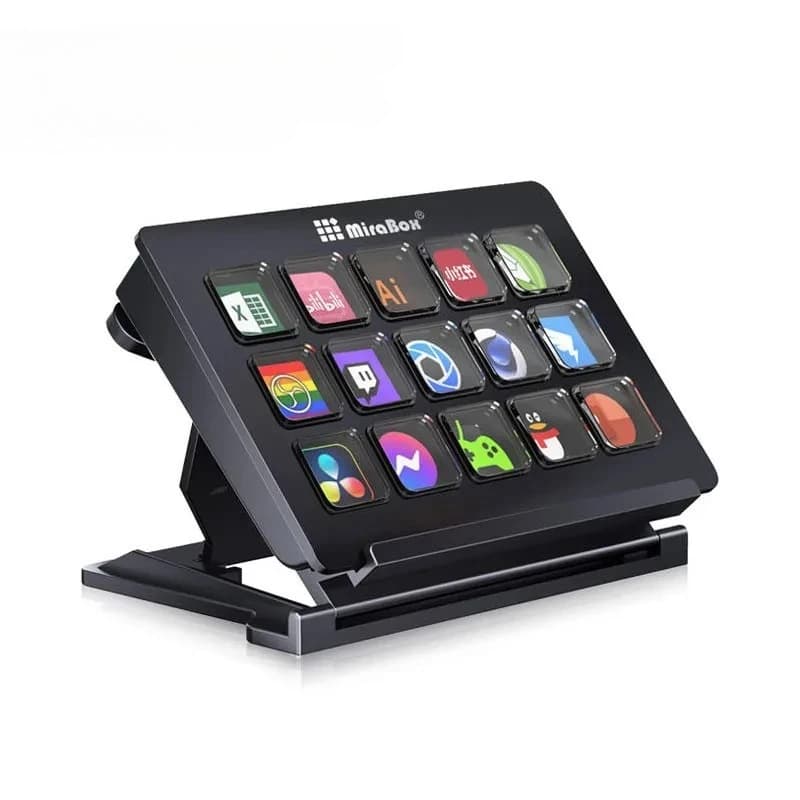 MBox293 Black 15-Key Visualize Custom DIY Keyboard Live Streaming Console Replacement for Stream Deck
