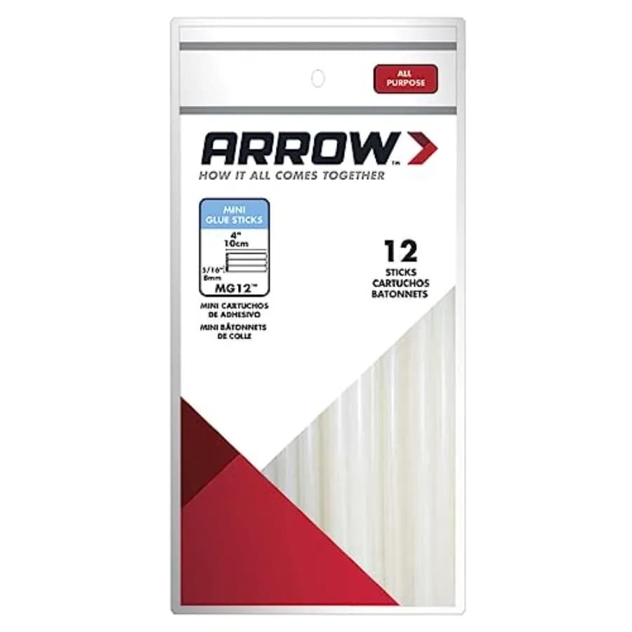 Arrow MG12 All Purpose Mini Glue Sticks for Hot Glue Guns, Use for High Temp and Low Temp Crafting, Hobbies, and General Repair