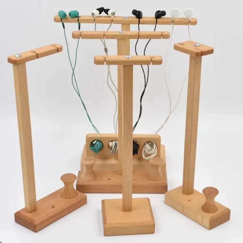 Espositore per cuffie in legno Personalizzazione personalizzata Supporto per auricolari in noce Supporto per auricolari montato sulla testa Fai da te per il design originale