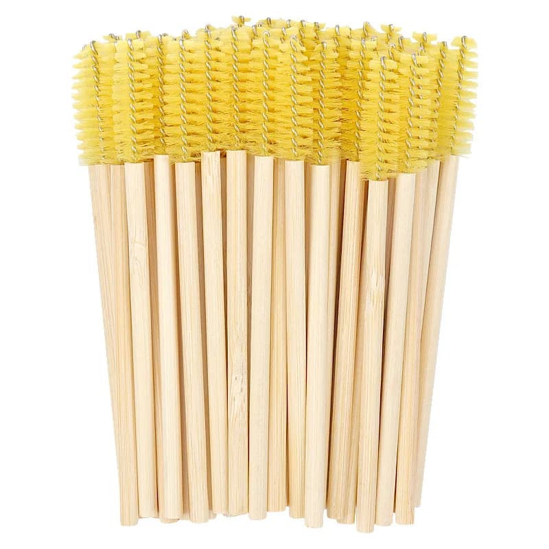 50Pcs Eyelash Eye Lash Curling Comb Bamboo Extension Mascara Wands Applicators Handle Eyelash Brush Makeup Brush Makeup Tool