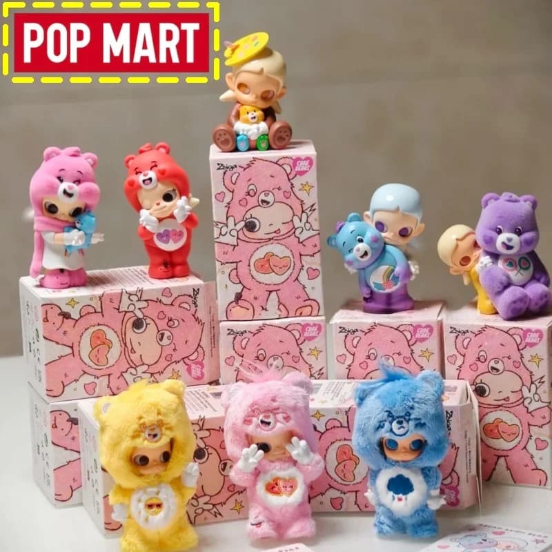 Genuino Pop Mart Zsiga × Care Bears Blind Box Cute Anime Figure Desktop Ornament Figura da collezione Regali di compleanno