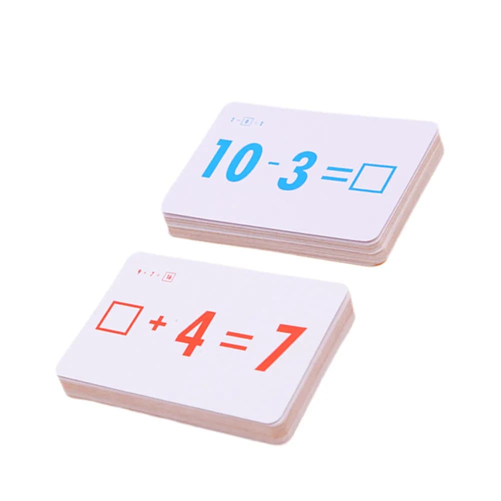 54 Carte di Matematica in Spagnolo per Bambini, Carte Educative per l'Apprendimento Precoce dei Numeri, Esercizi di Addizione e Sottrazione, Strumenti Didattici per il Ritorno a Scuola