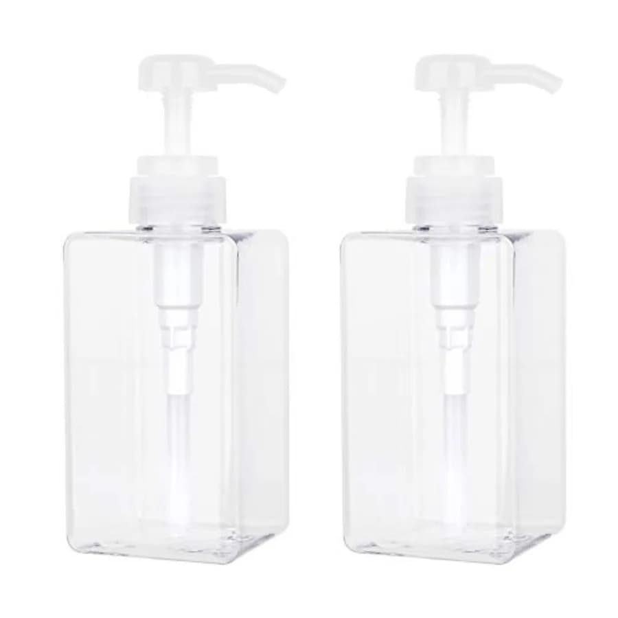 Pump Bottle, Refillable Plastic Empty Lotion Soap Dispenser Liquid Container for Bathroom Shampoo and Body Wash, 15oz/450ml Cle